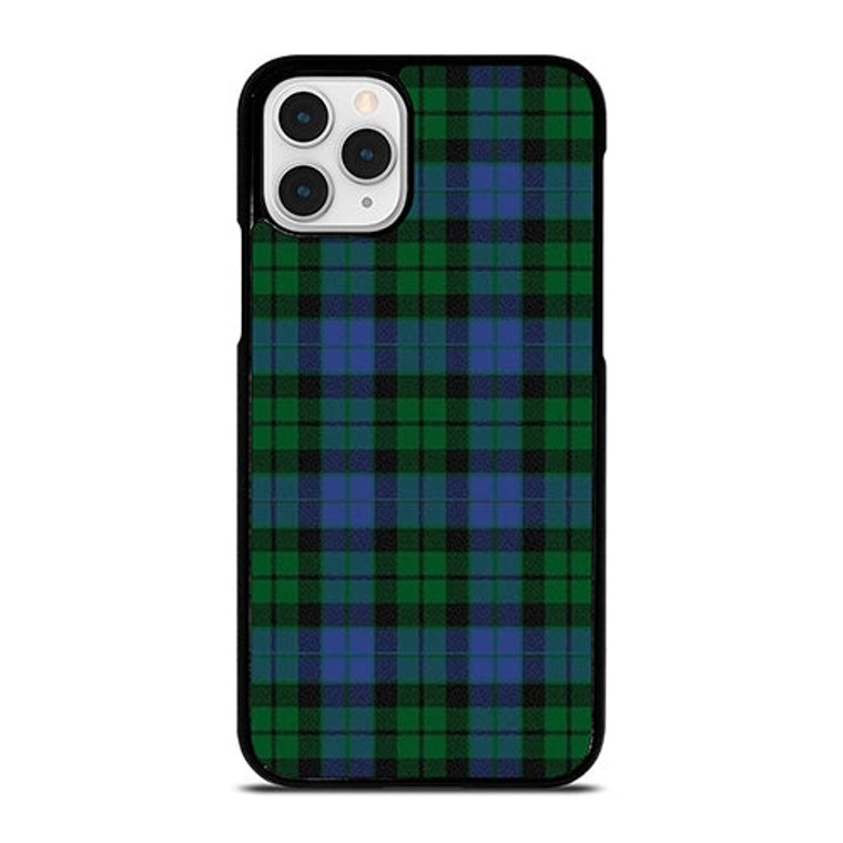 GREEN BLUE TARTAN PLAID PATTERN iPhone 11 Pro Case Cover