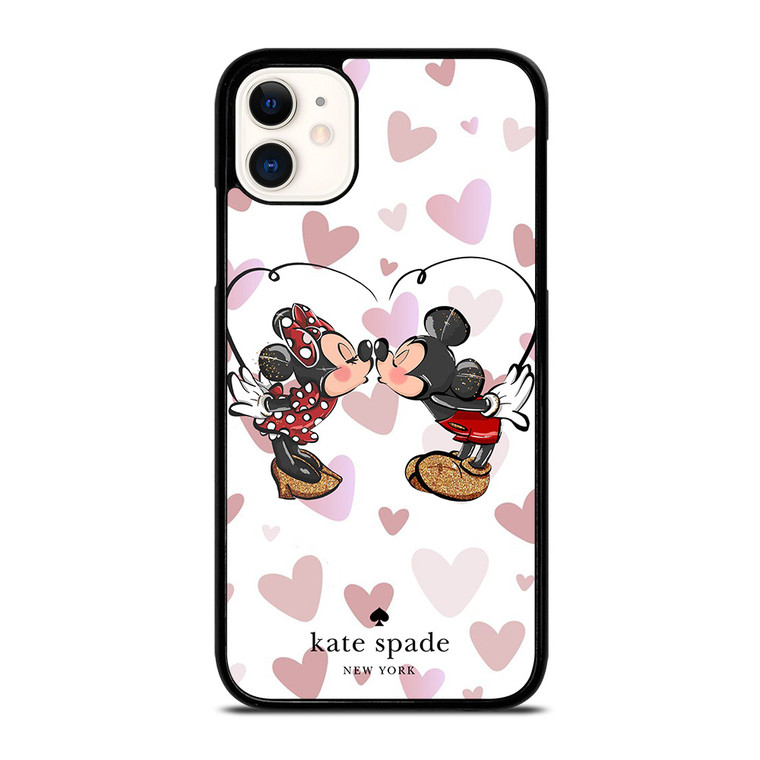 KATE SPADE NEW YORK LOGO MICKEY MINNEY MOUSE DISNEY KISS iPhone 11 Case Cover