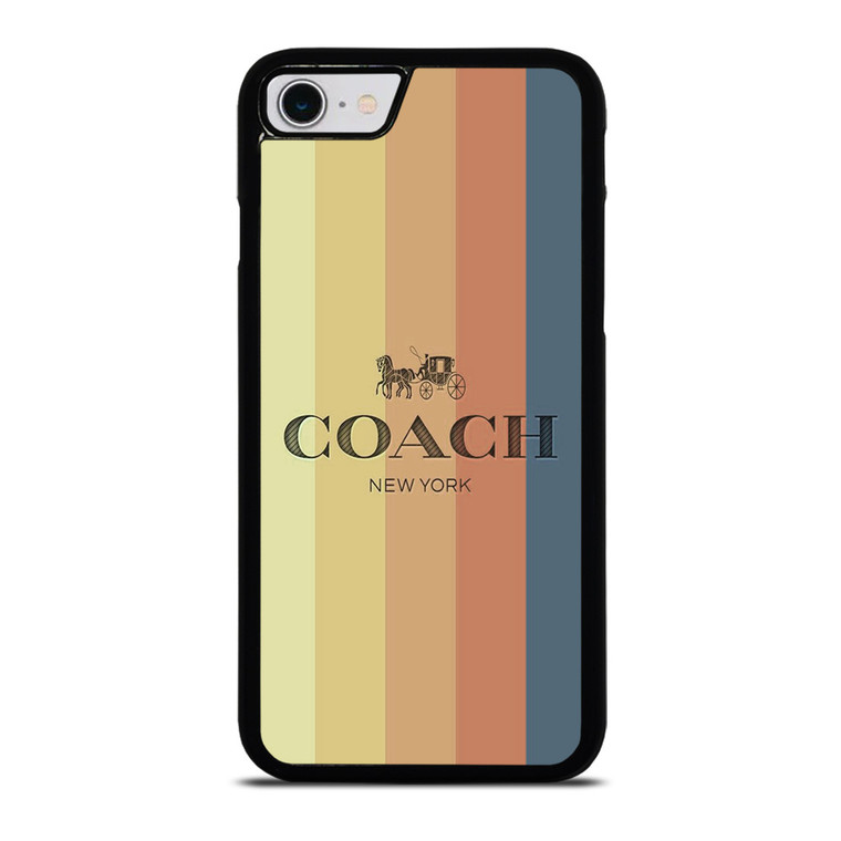COACH NEW YORK LOGO STRIPES iPhone SE 2022 Case Cover