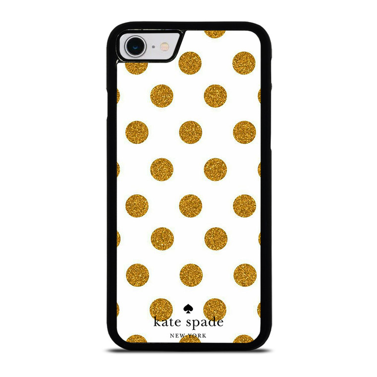 KATE SPADE NEW YORK LOGO GOLDEN POLKADOTS iPhone SE 2022 Case Cover