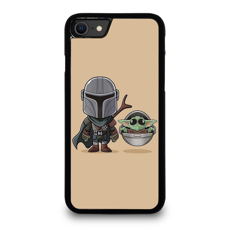 BABY YODA AND MANDALORIAN STAR WARS CUTE iPhone SE 2020 Case Cover