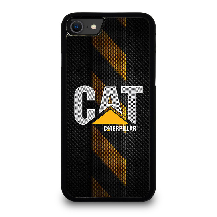 CATERPILLAR TRACTOR LOGO YELLOW METAL TRIPE iPhone SE 2020 Case Cover CATERPILLAR TRACTOR LOGO YELLOW METAL TRIPE iPhone SE 2020 Case Cover