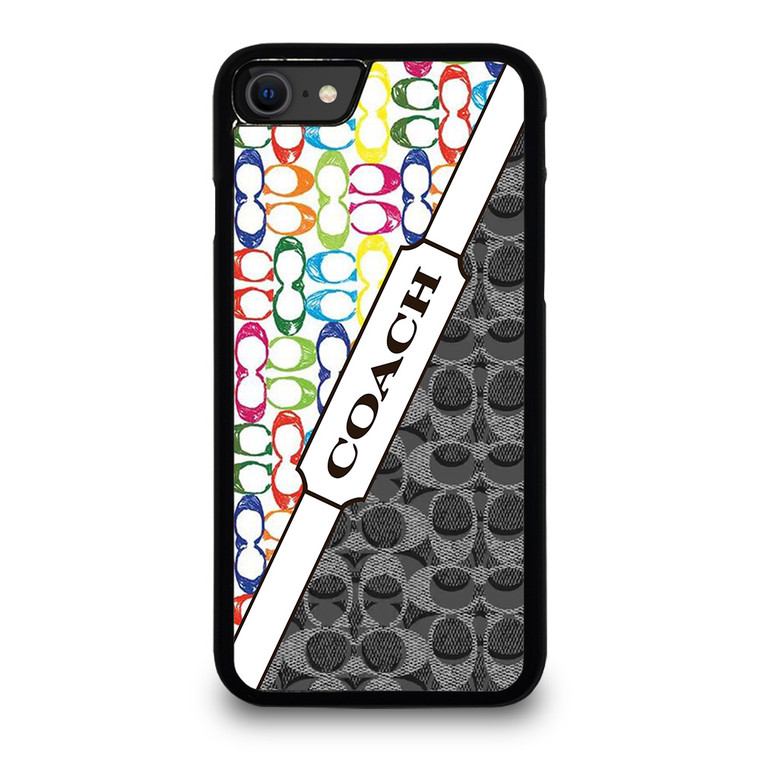 COACH NEW YORK LOGO COLORFULL BLACK ICON iPhone SE 2020 Case Cover