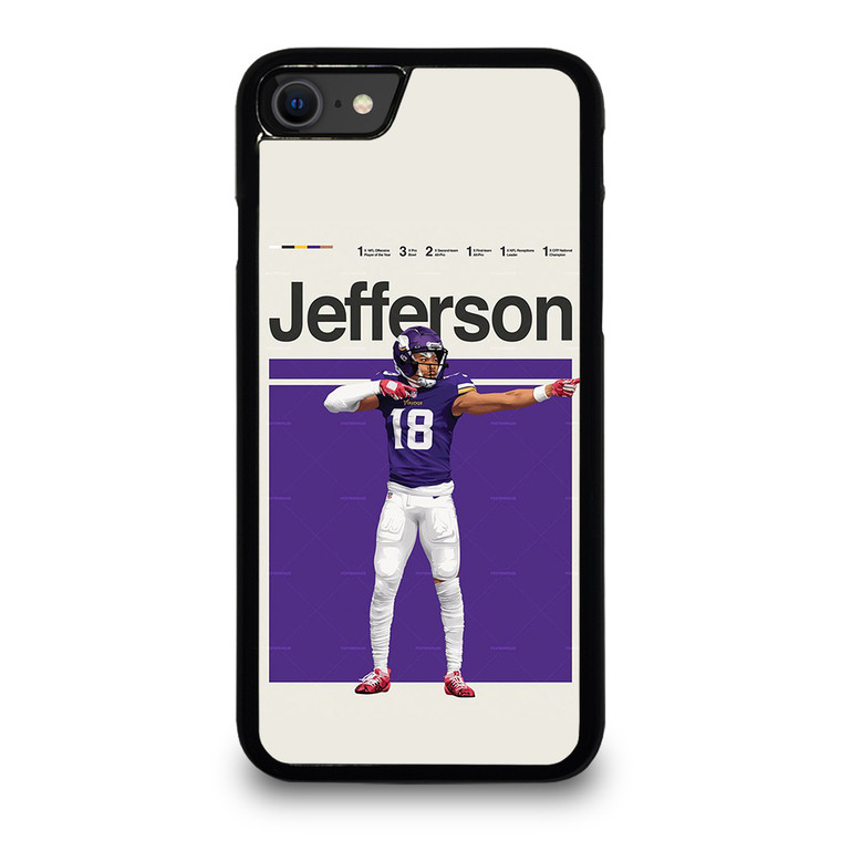 JUSTIN JEFFERSON NFL MINNESOTA VIKINGS iPhone SE 2020 Case Cover JUSTIN JEFFERSON NFL MINNESOTA VIKINGS iPhone SE 2020 Case Cover