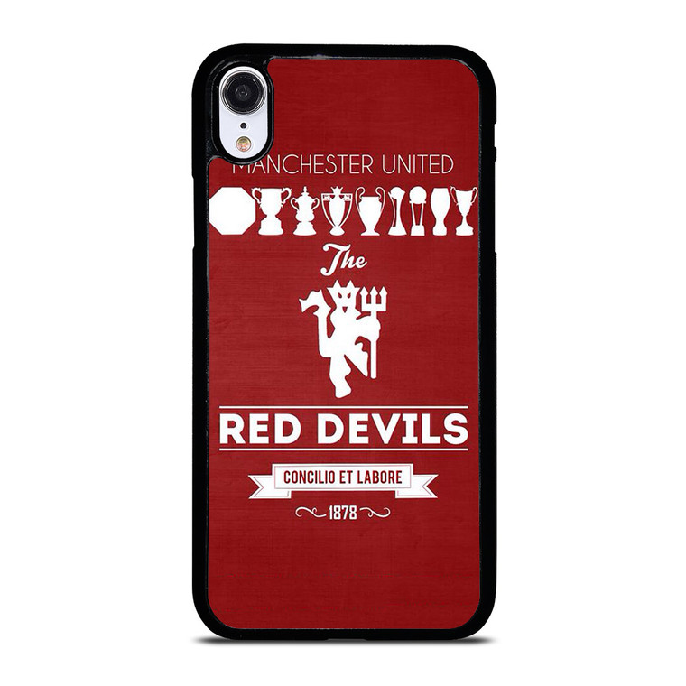 MANCHESTER UNITED FC LOGO FOOTBALL RED DEVILS iPhone XR Case Cover