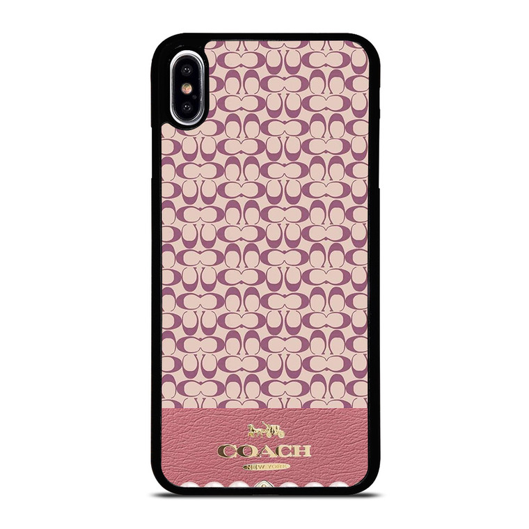 COACH NEW YORK LOGO PINK EMBLEM PATTERN iPhone XS Max Case Cover