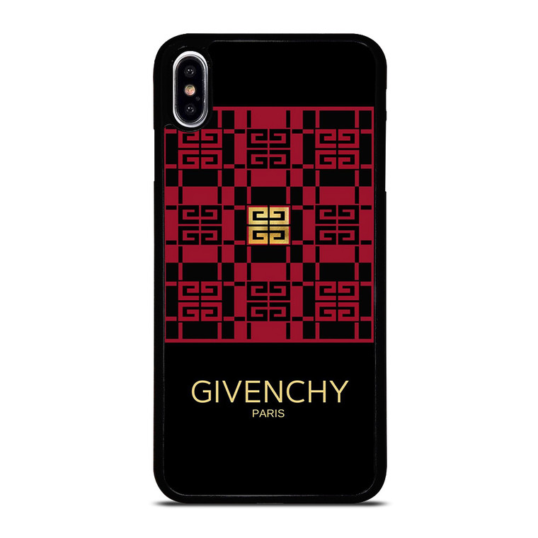 GIVENCHY PARIS LOGO RED GOLD iPhone XS Max Case Cover