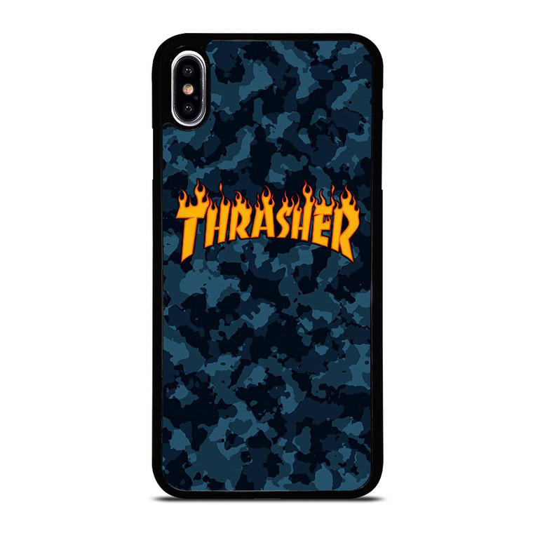 THRASHER SKATEBOARD CAMO BLUE iPhone XS Max Case Cover