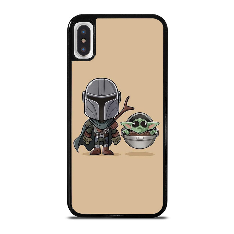 BABY YODA AND MANDALORIAN STAR WARS CUTE iPhone X / XS Case Cover