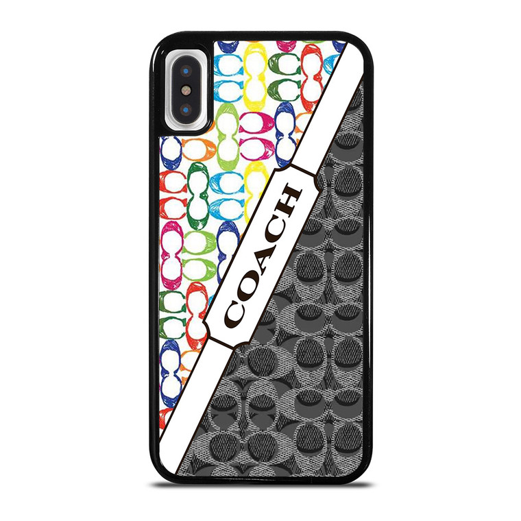 COACH NEW YORK LOGO COLORFULL BLACK ICON iPhone X / XS Case Cover