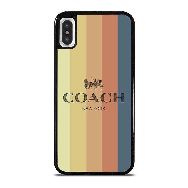 COACH NEW YORK LOGO STRIPES iPhone X / XS Case Cover