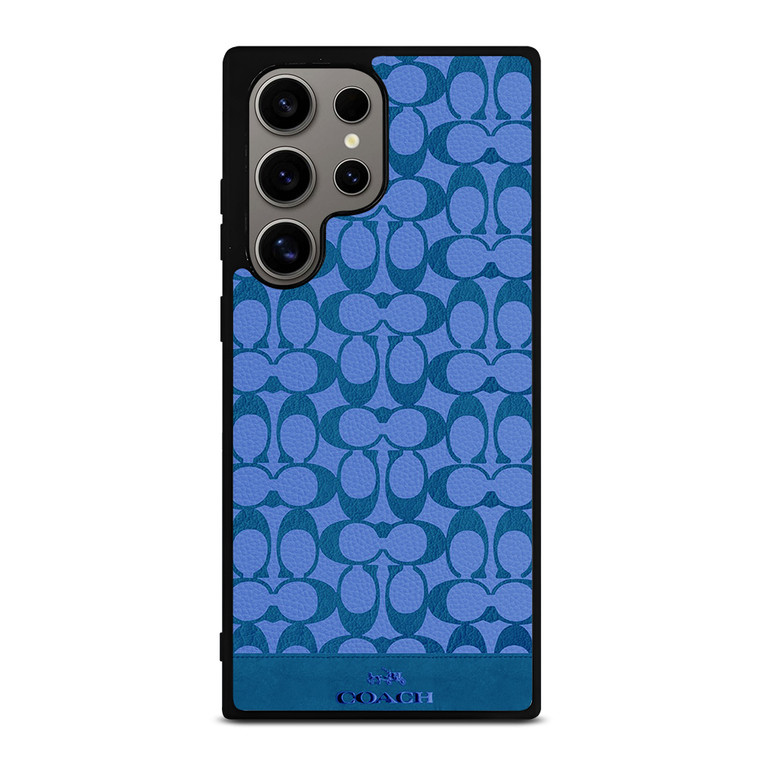 COACH NEW YORK LOGO PATTERN BLUE EMBLEM Samsung Galaxy S24 Ultra Case Cover