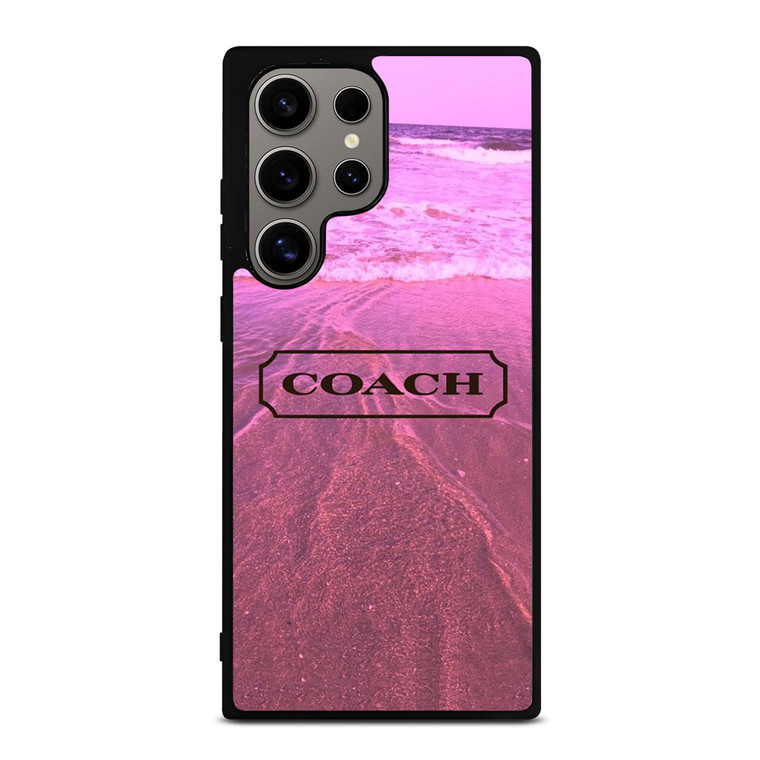 COACH NEW YORK LOGO PINK BEACH Samsung Galaxy S24 Ultra Case Cover