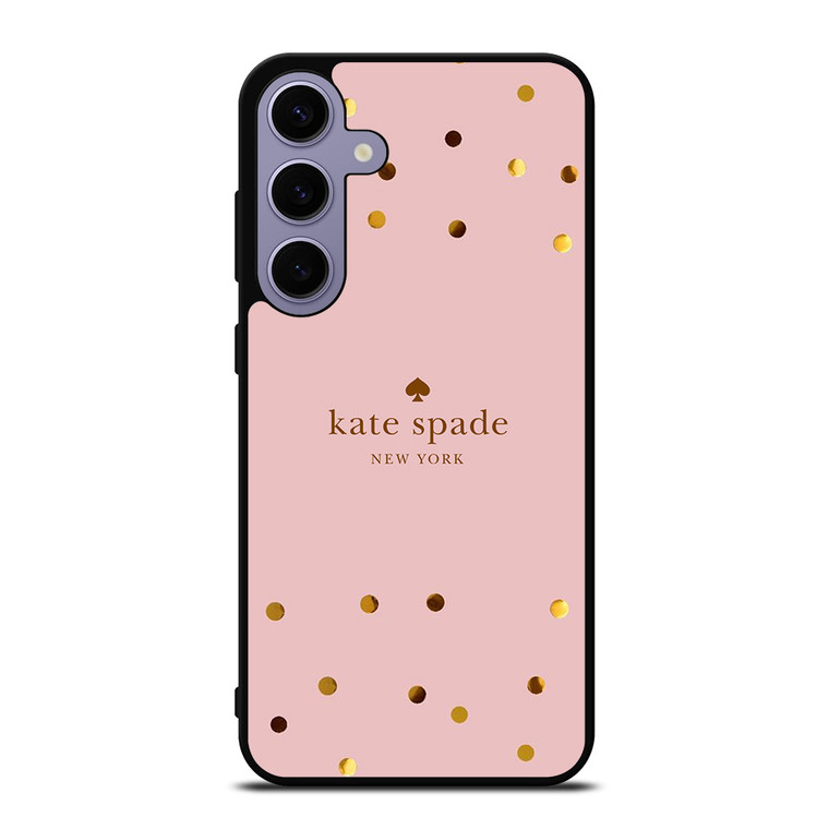 KATE SPADE NEW YORK LOGO PINK GOLDEN POLKADOTS Samsung Galaxy S24 Plus Case Cover