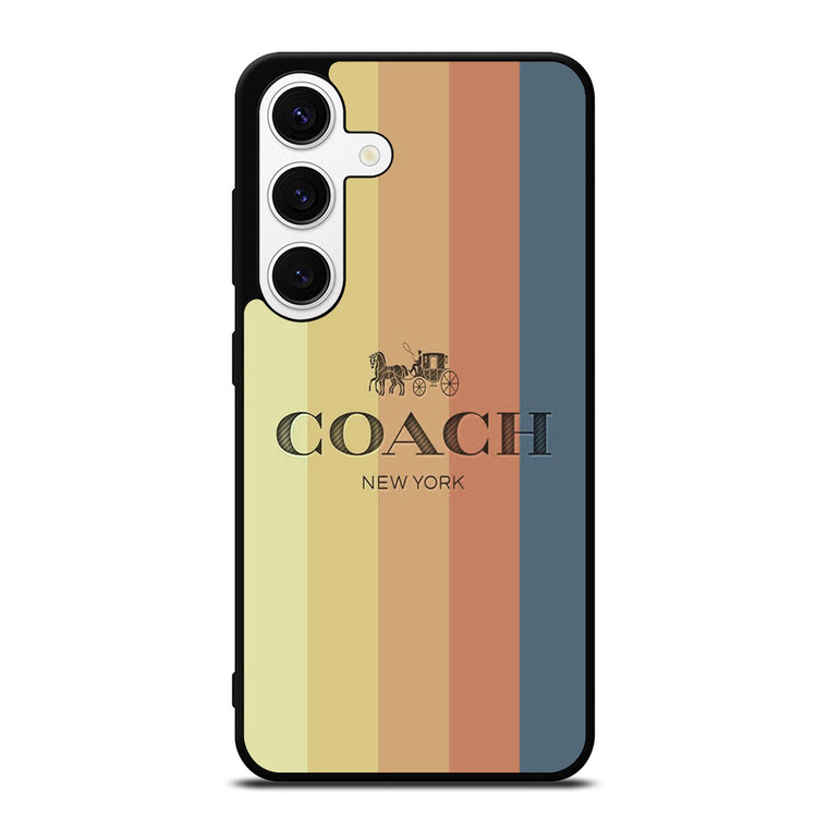 COACH NEW YORK LOGO STRIPES Samsung Galaxy S24 Case Cover