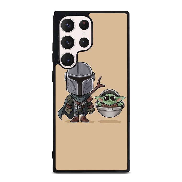 BABY YODA AND MANDALORIAN STAR WARS CUTE Samsung Galaxy S23 Ultra Case Cover
