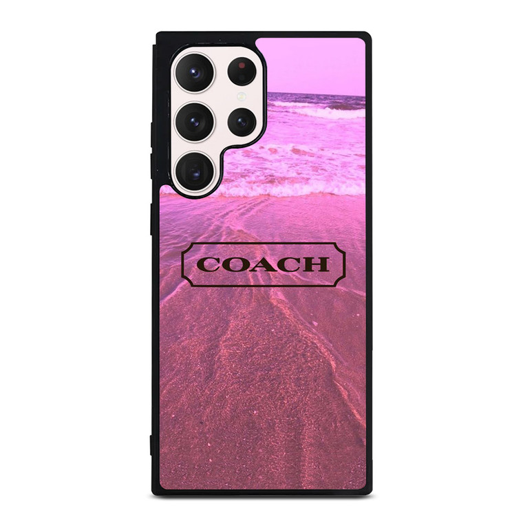 COACH NEW YORK LOGO PINK BEACH Samsung Galaxy S23 Ultra Case Cover