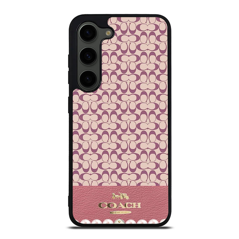 COACH NEW YORK LOGO PINK EMBLEM PATTERN Samsung Galaxy S23 Plus Case Cover