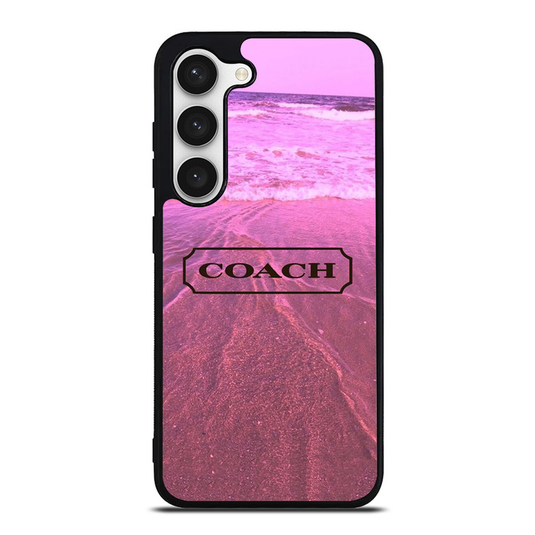 COACH NEW YORK LOGO PINK BEACH Samsung Galaxy S23 Case Cover