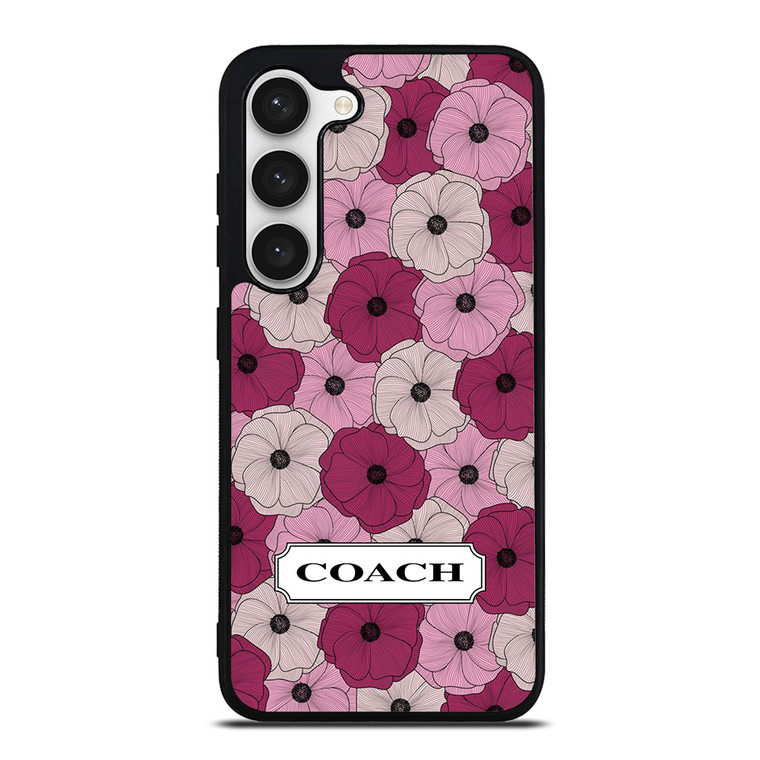 COACH NEW YORK LOGO PURPLE FLOWER Samsung Galaxy S23 Case Cover