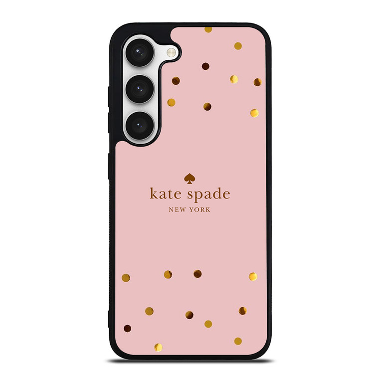 KATE SPADE NEW YORK LOGO PINK GOLDEN POLKADOTS Samsung Galaxy S23 Case Cover