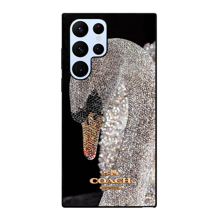 COACH NEW YORK LOGO DIAMOND SWAN Samsung Galaxy S22 Ultra Case Cover