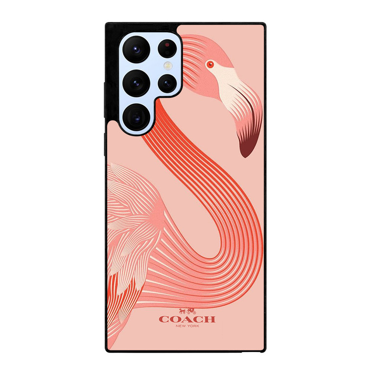 COACH NEW YORK LOGO FLAMINGO ICON Samsung Galaxy S22 Ultra Case Cover