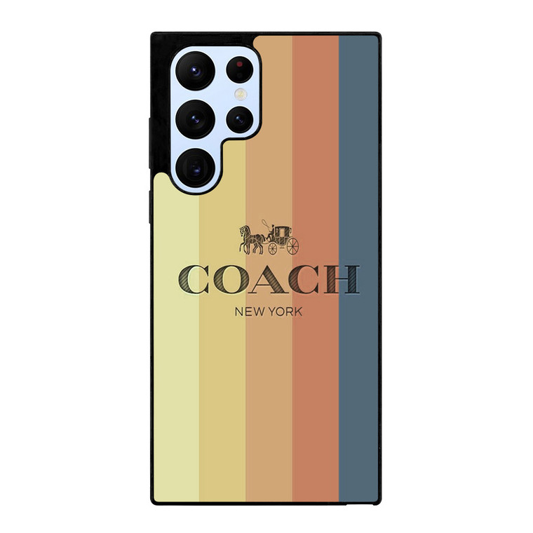 COACH NEW YORK LOGO STRIPES Samsung Galaxy S22 Ultra Case Cover
