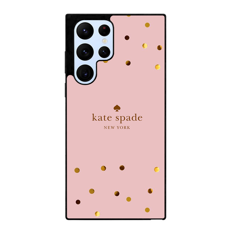 KATE SPADE NEW YORK LOGO PINK GOLDEN POLKADOTS Samsung Galaxy S22 Ultra Case Cover