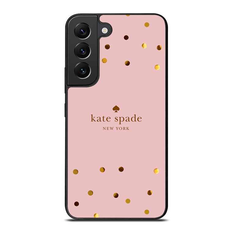 KATE SPADE NEW YORK LOGO PINK GOLDEN POLKADOTS Samsung Galaxy S22 Plus Case Cover