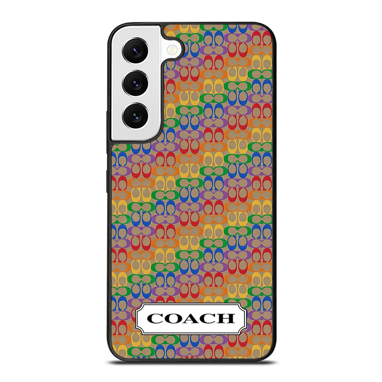 COACH NEW YORK LOGO PATTERN COLORFULI CONS Samsung Galaxy S22 Case Cover