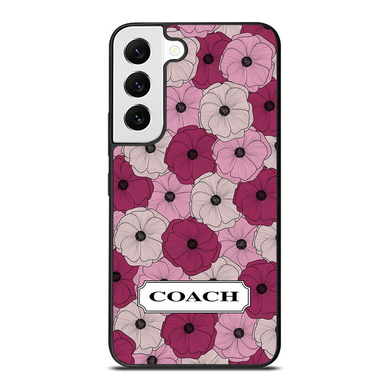 COACH NEW YORK LOGO PURPLE FLOWER Samsung Galaxy S22 Case Cover