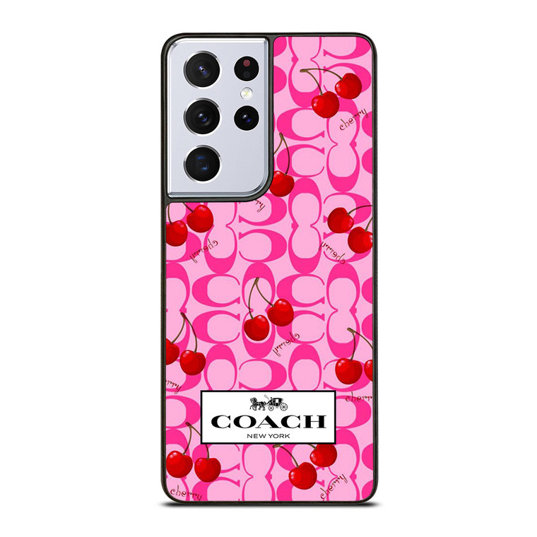 COACH NEW YORK LOGO CHERRY ICON Samsung Galaxy S21 Ultra Case Cover