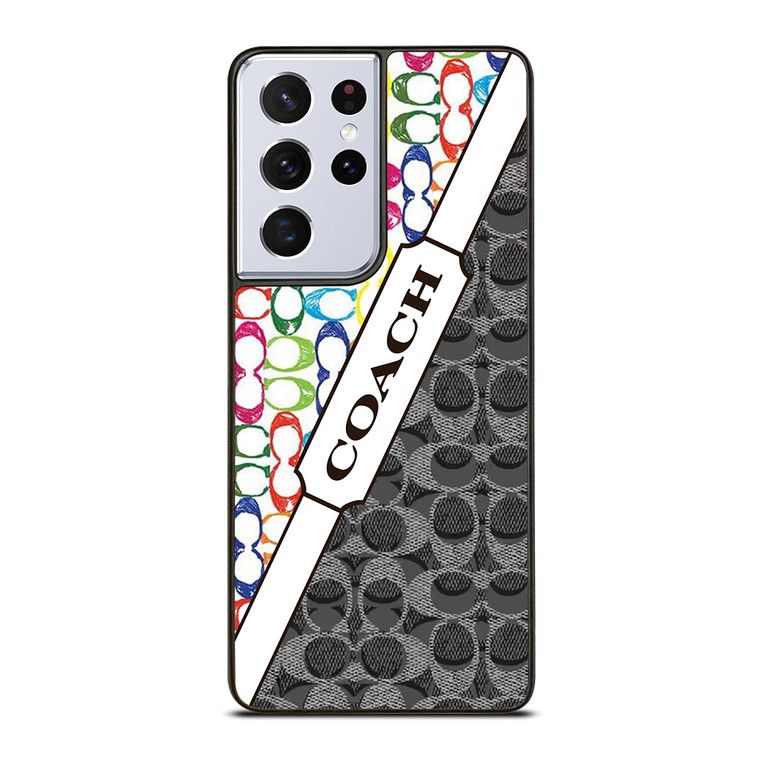 COACH NEW YORK LOGO COLORFULL BLACK ICON Samsung Galaxy S21 Ultra Case Cover
