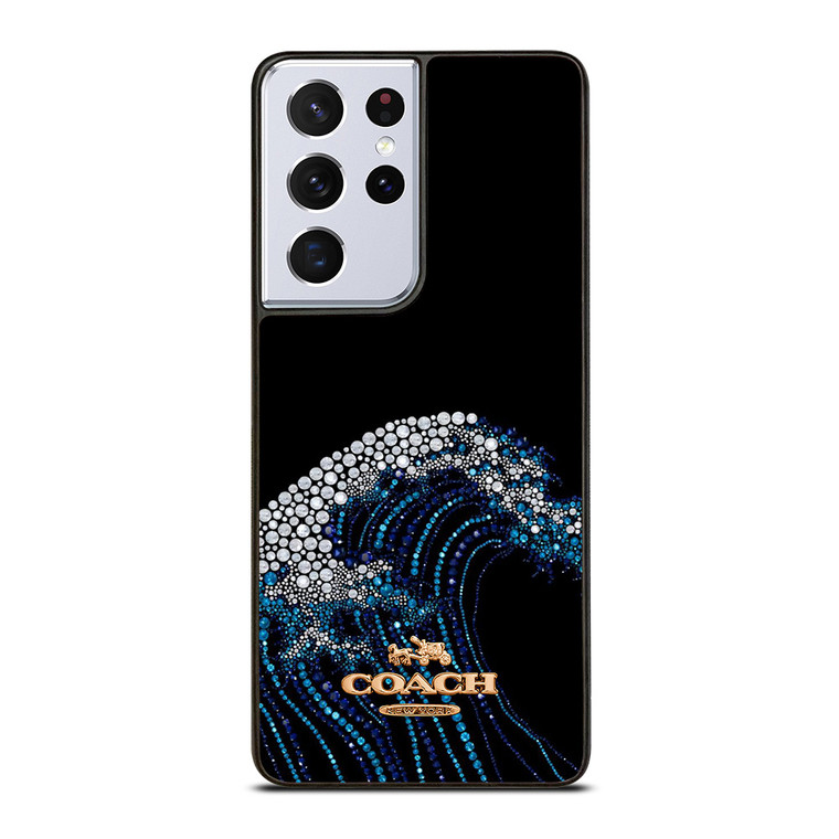 COACH NEW YORK LOGO DIAMOND WAVE Samsung Galaxy S21 Ultra Case Cover