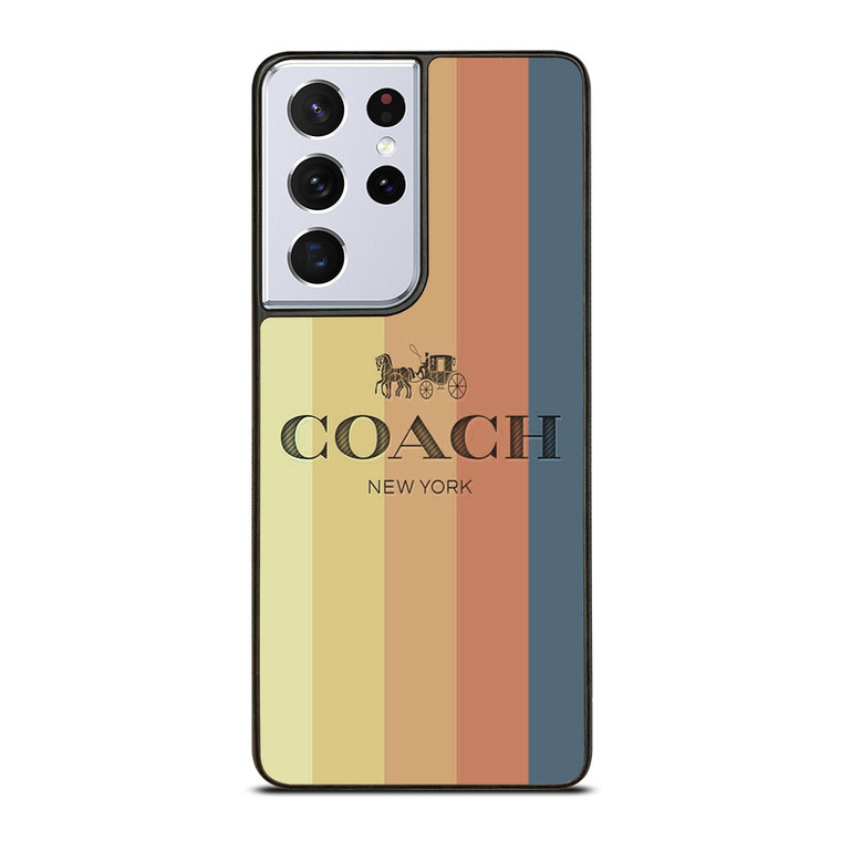 COACH NEW YORK LOGO STRIPES Samsung Galaxy S21 Ultra Case Cover