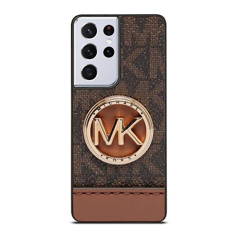 MICHAEL KORS LOGO MK WALLET BROWN Samsung Galaxy S21 Ultra Case Cover