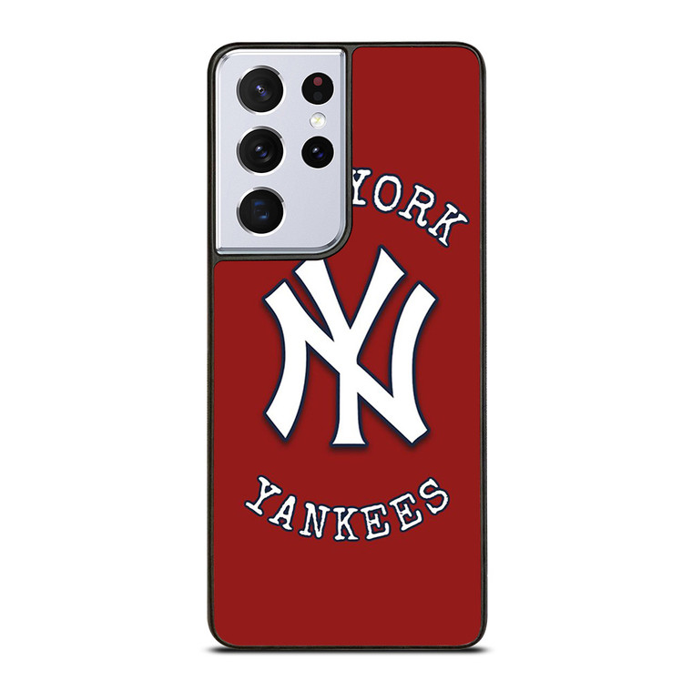 NEW YORK YANKEES BASEBALL LOGO RED Samsung Galaxy S21 Ultra Case Cover