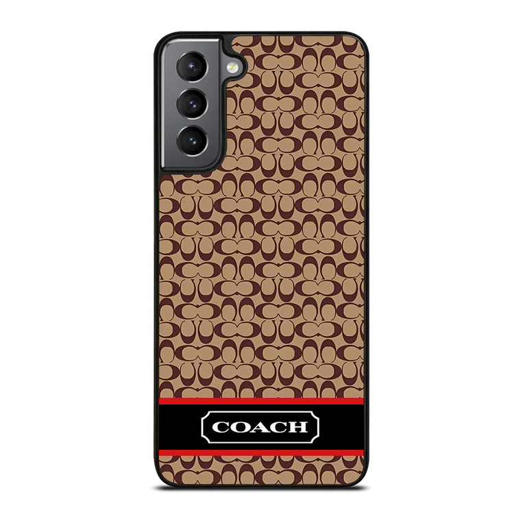 COACH NEW YORK BROWNLOGO PATTERN Samsung Galaxy S21 Plus Case Cover