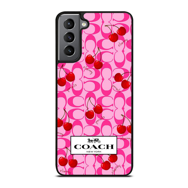 COACH NEW YORK LOGO CHERRY ICON Samsung Galaxy S21 Plus Case Cover