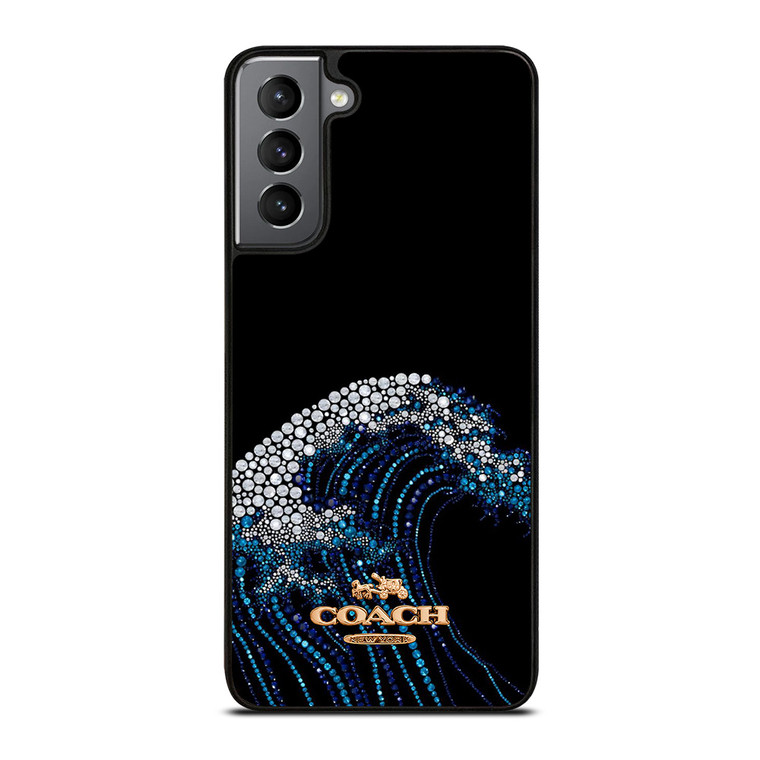 COACH NEW YORK LOGO DIAMOND WAVE Samsung Galaxy S21 Plus Case Cover