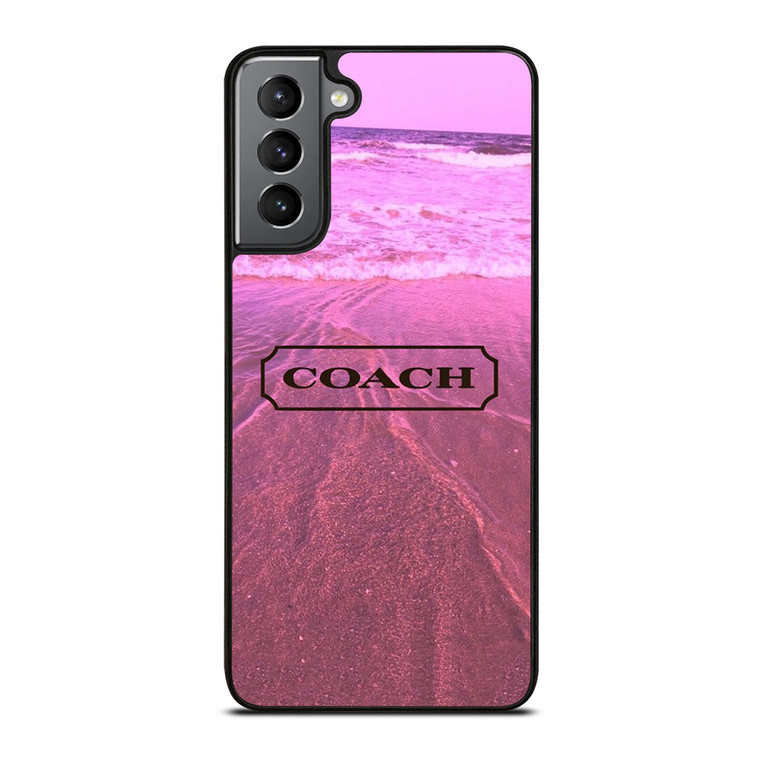 COACH NEW YORK LOGO PINK BEACH Samsung Galaxy S21 Plus Case Cover COACH NEW YORK LOGO PINK BEACH Samsung Galaxy S21 Plus Case Cover