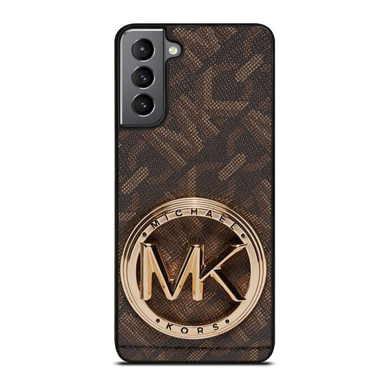 MICHAEL KORS LOGO MK BROWN WALLET Samsung Galaxy S21 Plus Case Cover