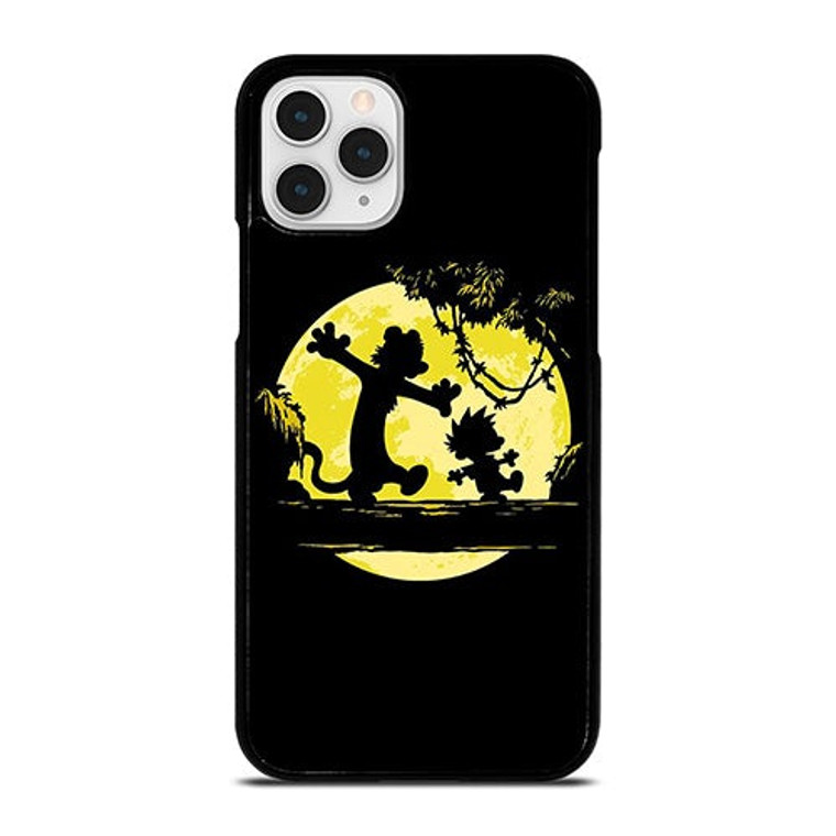 CALVIN AND HOBBES BLACK CARTOON iPhone 11 Pro Case Cover