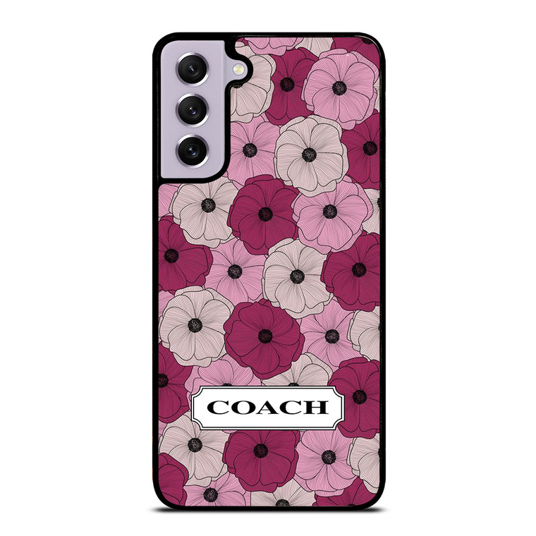 COACH NEW YORK LOGO PURPLE FLOWER Samsung Galaxy S21 FE Case Cover