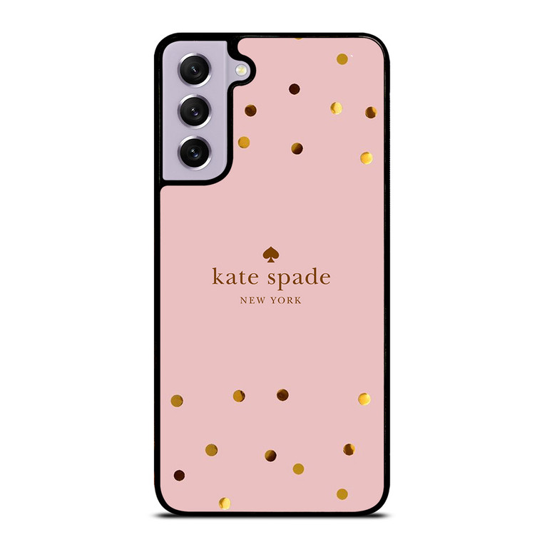 KATE SPADE NEW YORK LOGO PINK GOLDEN POLKADOTS Samsung Galaxy S21 FE Case Cover