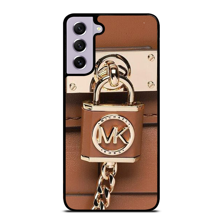 MICHAEL KORS LOGO MK PADLOCK BROWN Samsung Galaxy S21 FE Case Cover