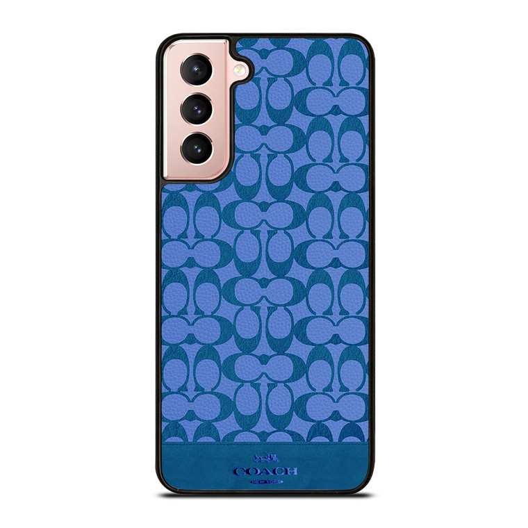 COACH NEW YORK LOGO PATTERN BLUE EMBLEM Samsung Galaxy S21 Case Cover