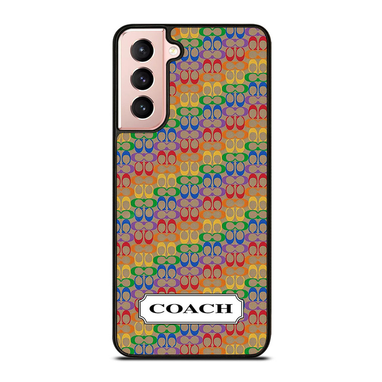 COACH NEW YORK LOGO PATTERN COLORFULI CONS Samsung Galaxy S21 Case Cover