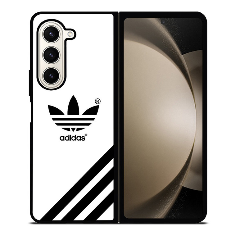 ADIDAS LOGO WHITE CLASSIC STRIPES Samsung Galaxy Z Fold 5 Case Cover